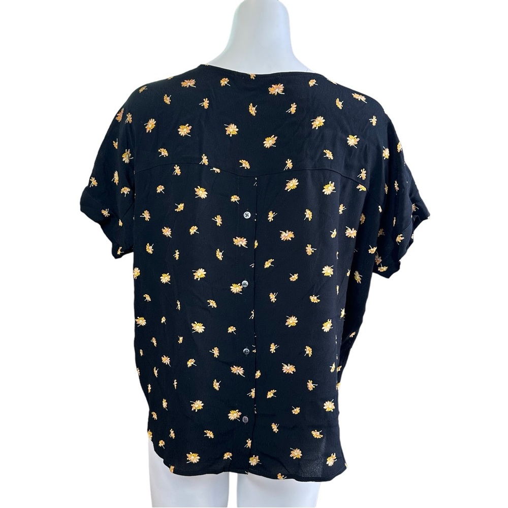 Madewell Drapey V-Neck Button-Back Top In French Daisies S - Picture 4 of 7